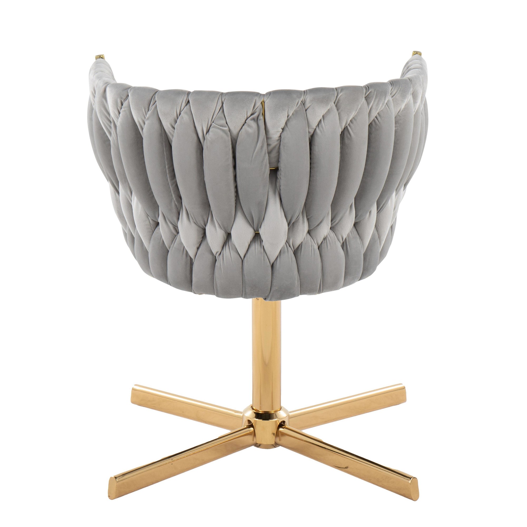 Braided Renee Silver Velvet Gold Metal Contemporary Swivel Accent Chair 7 Braided Renee Silver Velvet Gold Metal Contemporary Swivel Accent Chair - Image 7