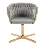 Braided Renee Silver Velvet Gold Metal Contemporary Swivel Accent Chair 18 Braided Renee Silver Velvet Gold Metal Contemporary Swivel Accent Chair