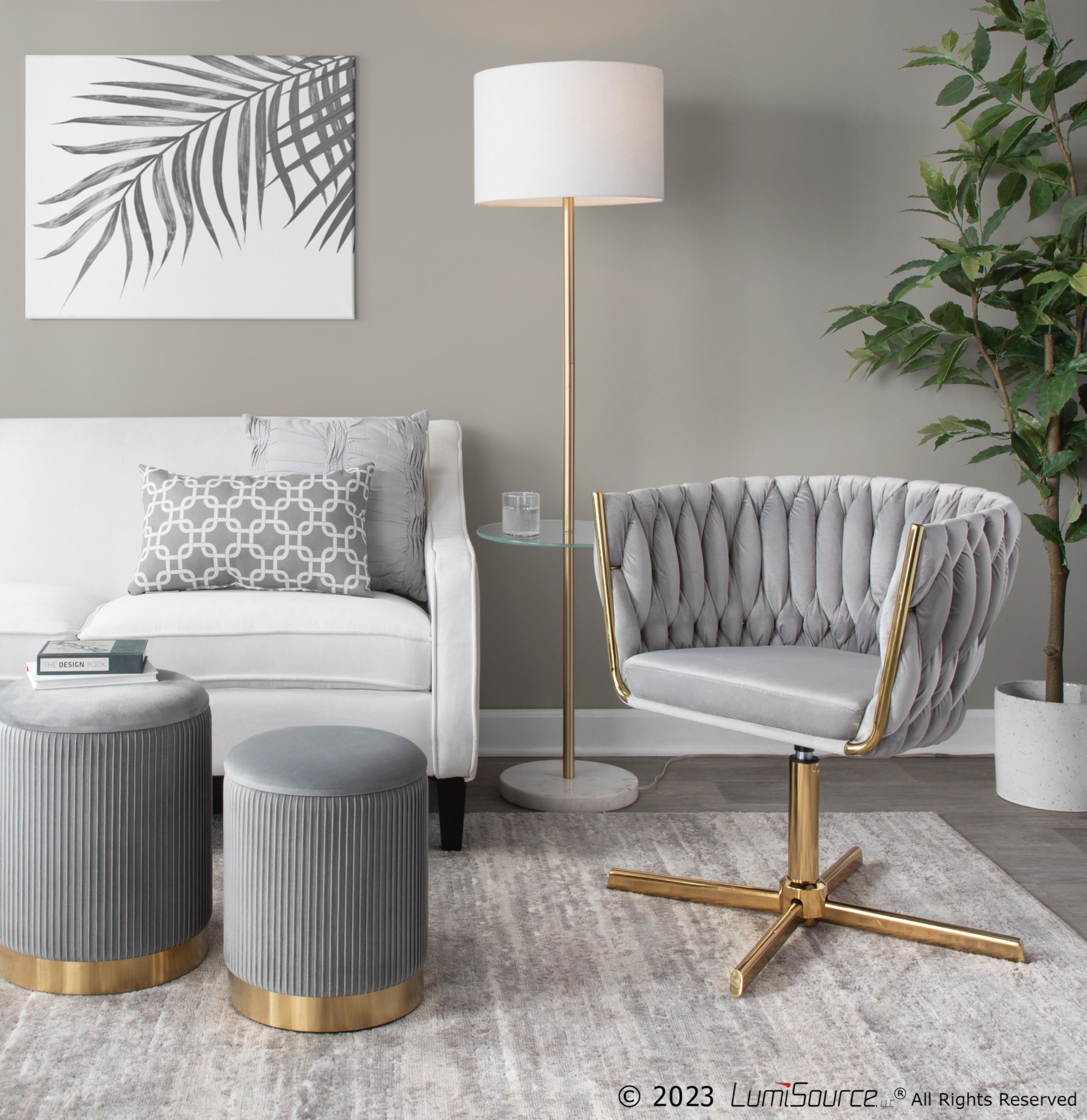 Braided Renee Silver Velvet Gold Metal Contemporary Swivel Accent Chair 1 Braided Renee Silver Velvet Gold Metal Contemporary Swivel Accent Chair