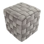 Braided Square 16 Inch Dark Grey Velvet Contemporary Ottoman 9 Braided Square 16 Inch Dark Grey Velvet Contemporary Ottoman