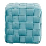 Braided Square 16 Inch Ice Blue Velvet Contemporary Ottoman 8 Braided Square 16 Inch Ice Blue Velvet Contemporary Ottoman