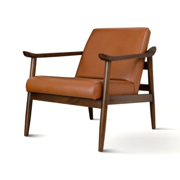 BrandonDarkTanLeatherLoungeChair 1