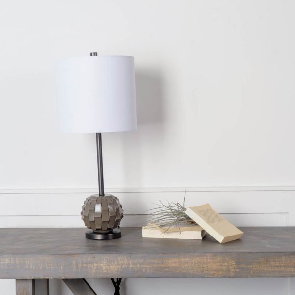 Brant I 25 Brown Resin Base White Shade Table Lamp 2