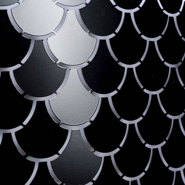 Brasseur I 26x15 Charcoal Black Metal Fish Scale Three Bulb Chandelier 1