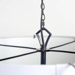 Brasseur I (26"x15") Charcoal Black Metal Fish Scale Three Bulb Chandelier