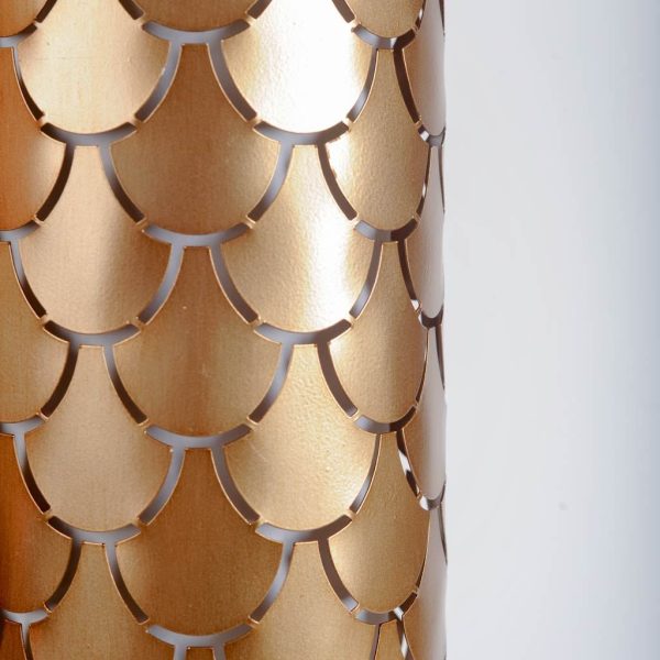 Brasseur IV 10.5x22 Gold Toned Metal Fish Scale Wall Sconce 1