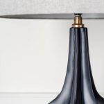 Bravar III 30" Gray-Blue Resin Base w/ Gray Fabric Shade Table Lamp