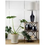 Bravar III 30" Gray-Blue Resin Base w/ Gray Fabric Shade Table Lamp