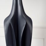 Bravar III 30" Gray-Blue Resin Base w/ Gray Fabric Shade Table Lamp