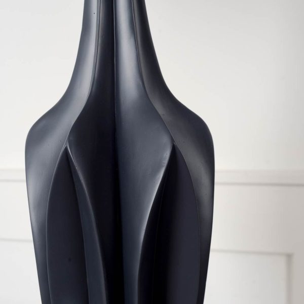 Bravar III 30 Gray Blue Resin Base w Gray Fabric Shade Table Lamp 3