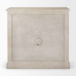Braxton 33.5L x 18.5W x 31.5H Beige Wood W/Black Accents 2 Door Accent Cabinet