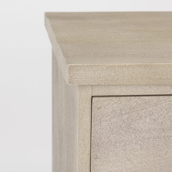 Braxton 33.5L x 18.5W x 31.5H Beige Wood WBlack Accents 2 Door Accent Cabinet 7