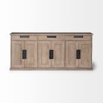 Braxton III 81.5x18.5 Natural Brown Solid Wood 3 Drawer 6 Door Sideboard