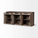 Braxton III 81.5x18.5 Natural Brown Solid Wood 3 Drawer 6 Door Sideboard