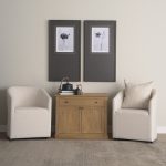 Braxton Light Brown Solid Wood w/ Gunmetal Knobs Accent Cabinet 1 Drawer 2 Doors