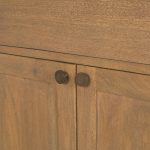 Braxton Light Brown Solid Wood w/ Gunmetal Knobs Accent Cabinet 1 Drawer 2 Doors
