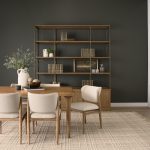 Braxton Light Brown Wood w/ Antiqued Brass Metal 3 Tiers 2 Door Shelving Unit