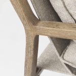Brayden 28.3L x 34.1W x 35H Light Brown Wood W/ Beige Fabric Seat Accent Chair