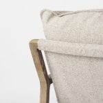 Brayden 28.3L x 34.1W x 35H Light Brown Wood W/ Beige Fabric Seat Accent Chair