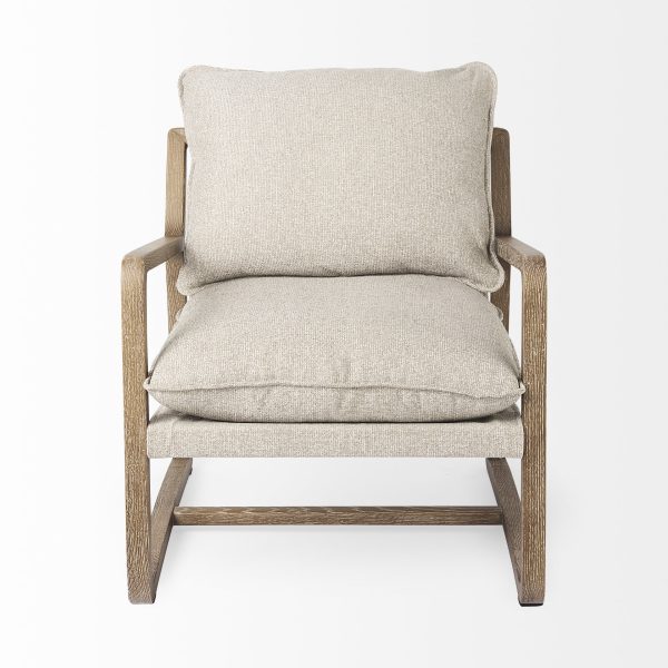Brayden 28.3L x 34.1W x 35H Light Brown Wood W Beige Fabric Seat Accent Chair 6
