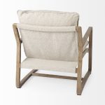 Brayden 28.3L x 34.1W x 35H Light Brown Wood W/ Beige Fabric Seat Accent Chair
