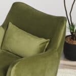 Olive Green Velvet Mid-Century Modern Lounge Chair