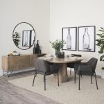 Brently Dining Chair w/ Gray Fabric & Matte Black Metal Legs