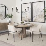 Brently Dining Chair w/ Oatmeal Fabric & Matte Black Metal Legs