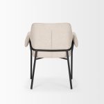 Brently Dining Chair w/ Oatmeal Fabric & Matte Black Metal Legs