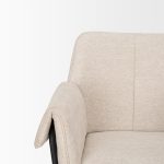 Brently Dining Chair w/ Oatmeal Fabric & Matte Black Metal Legs