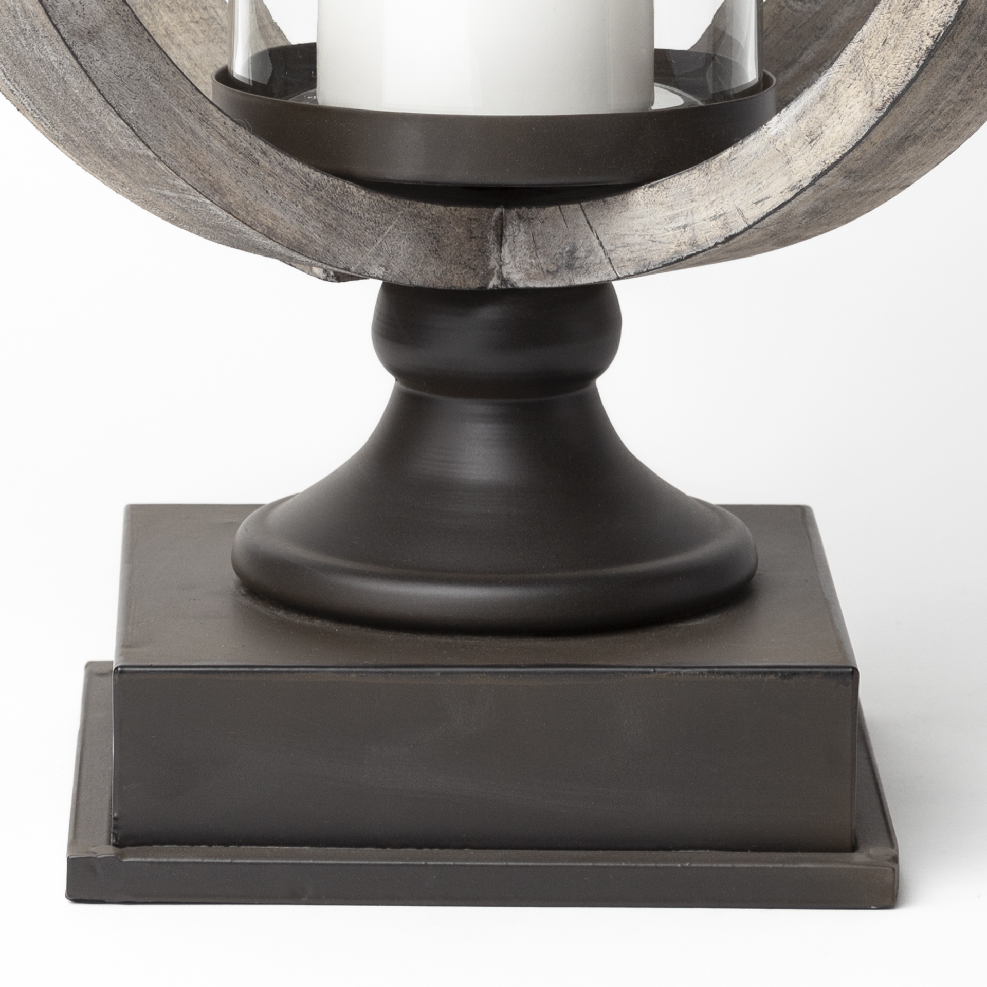 Brillion Large Rustic Wood Metal Table Candle Holder 11 Brillion Large Rustic Wood Metal Table Candle Holder - Image 11