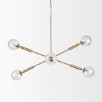 Britton Gold Metal w/ Clear Glass Globes 6-Light Chandelier