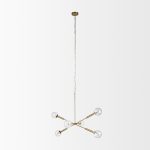 Britton Gold Metal w/ Clear Glass Globes 6-Light Chandelier