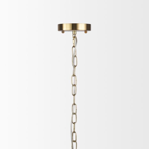 Britton Gold Metal w Clear Glass Globes 6 Light Chandelier 6