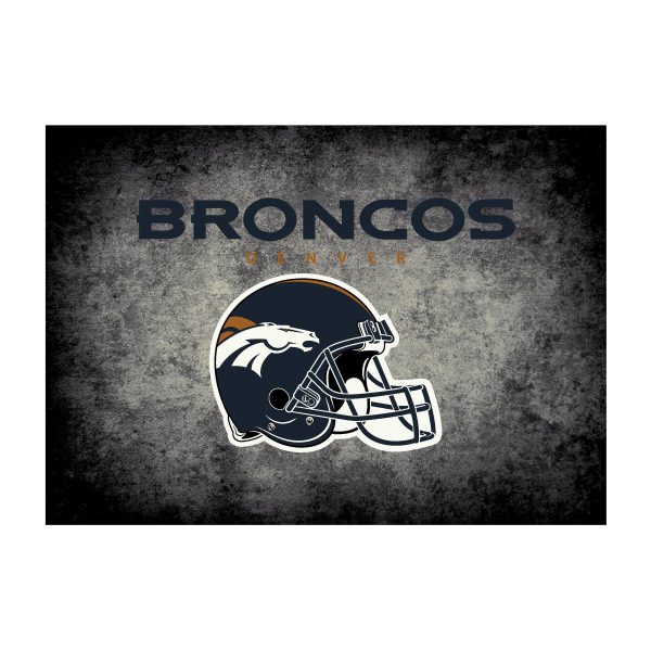 Broncos 6x8 Distressed Area Rug Officially Licensed NFL 2
