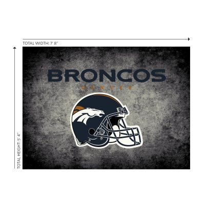 Broncos 6x8 Distressed Area Rug Officially Licensed NFL