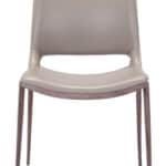 Brown Faux Leather Dining Chair with Walnut Frame (Set of 2)