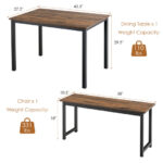 Space-Saving Dining Table Set with Benches for Small Spaces (3-Piece)