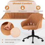Ergonomic Brown Office Chair with Curved Backrest and Armrests