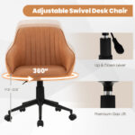 Ergonomic Brown Office Chair with Curved Backrest and Armrests