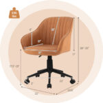 Ergonomic Brown Office Chair with Curved Backrest and Armrests