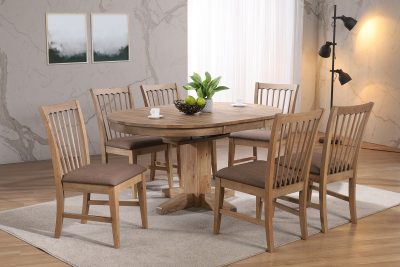 Brownstone Round Dining Table with 18-Inch Butterfly Leaf