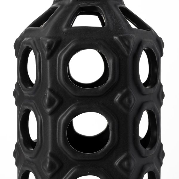 Brunel Large Black Drum Shaped Ceramic Vase 7
