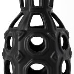 Brunel Small Black Drum-Shaped Ceramic Vase