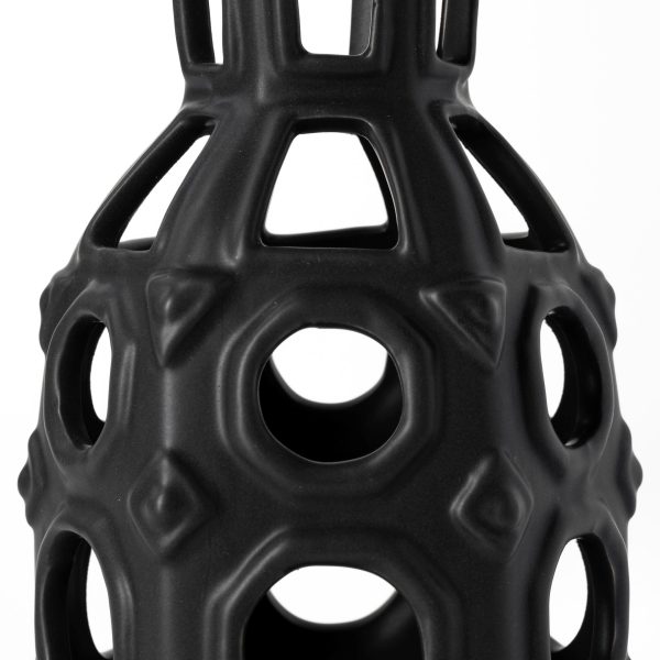 Brunel Small Black Drum Shaped Ceramic Vase 7