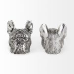 Bruno (Set of 2) 5L x 5W Silver American Bulldog Bookends