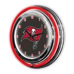 Buccaneers 14 Inch Neon Chrome Clock Team Colors
