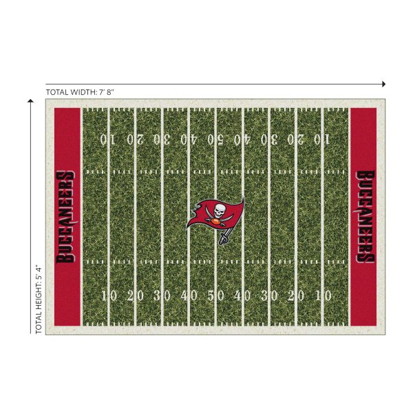 Buccaneers 6x8 Football Field Area Rug NFL Licensed 2