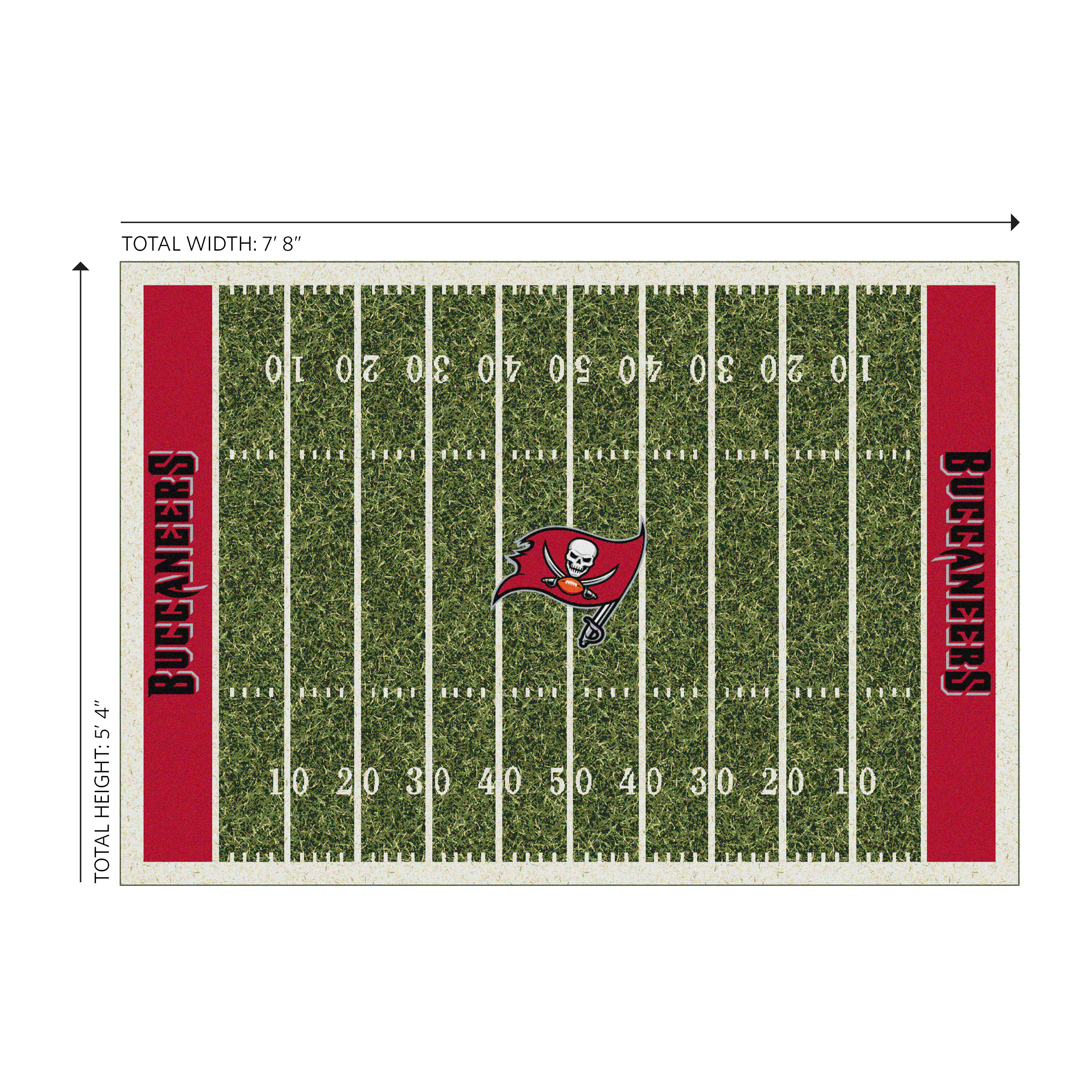 Buccaneers 6x8 Football Field Area Rug NFL Licensed 3 Buccaneers 6x8 Football Field Area Rug NFL Licensed - Image 3