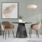 Buena Black Metal Brown Velvet Contemporary Dining Chairs (Set of 2) 10 Buena Black Metal Brown Velvet Contemporary Dining Chairs (Set of 2)